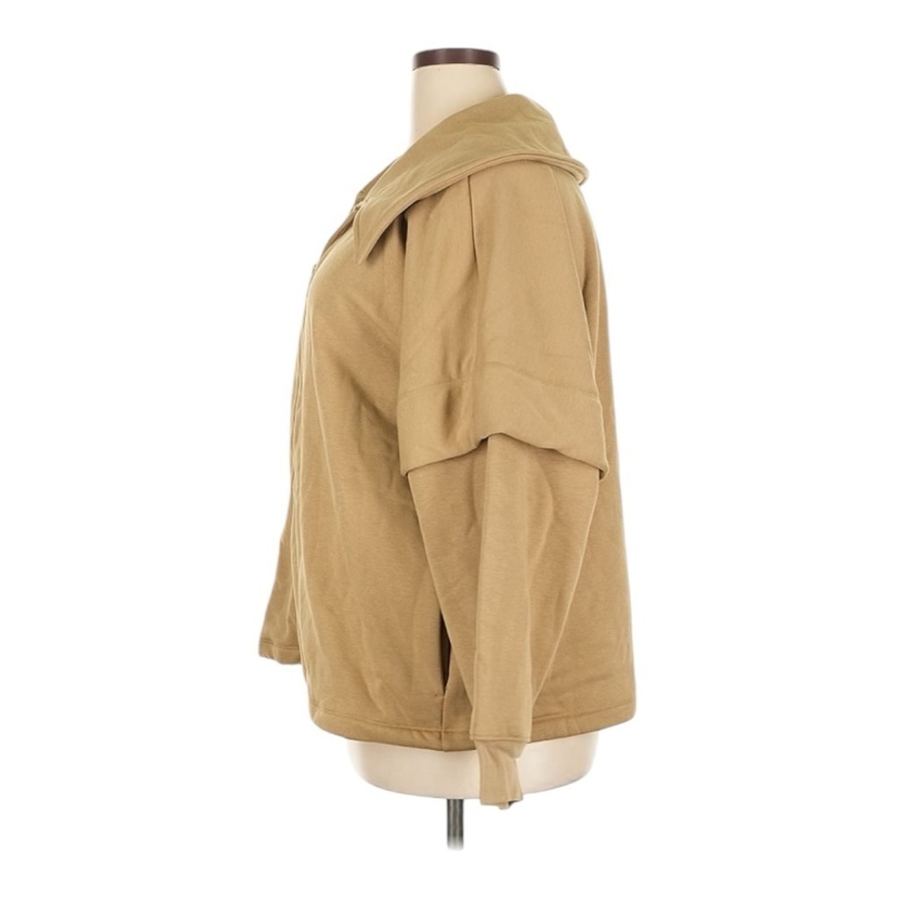 NWT Girlfriend Collective Light Brown Macie Two-Way Zip Layered Jacket Size XXXL - Picture 5 of 12